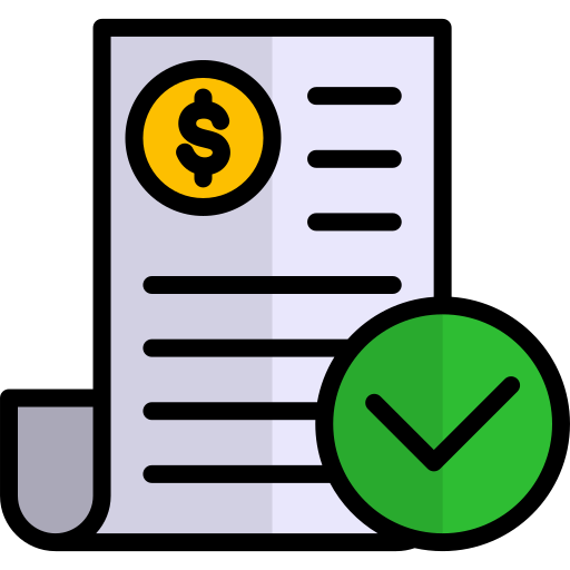 Create Invoice Online. Professional Invoice with tax and shipping icon