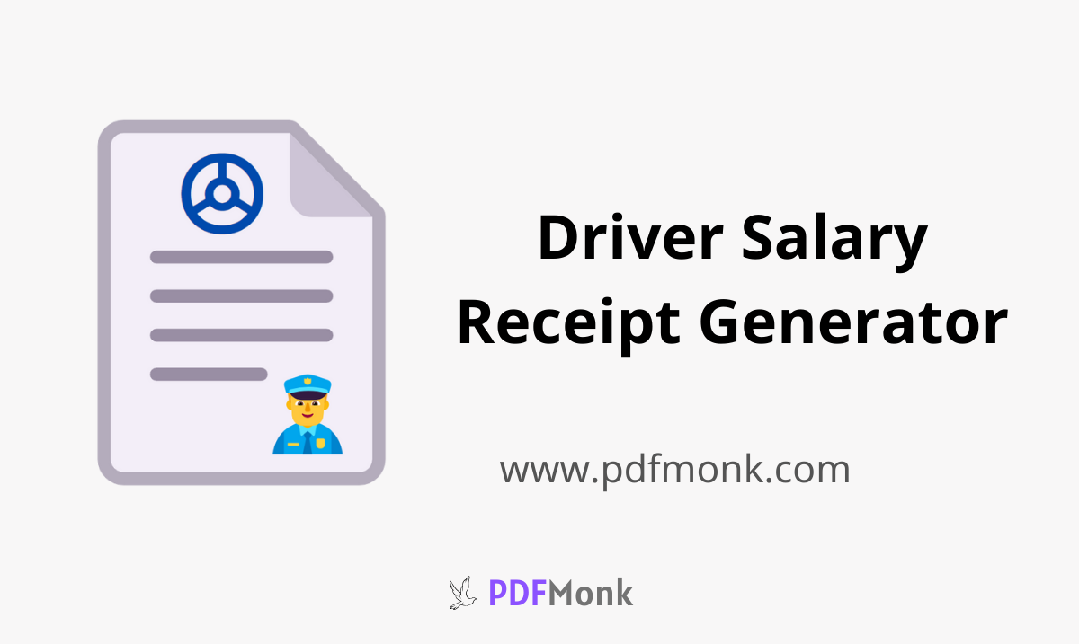 Generate Driver Salary Receipt Online to reimburse Car maintenance