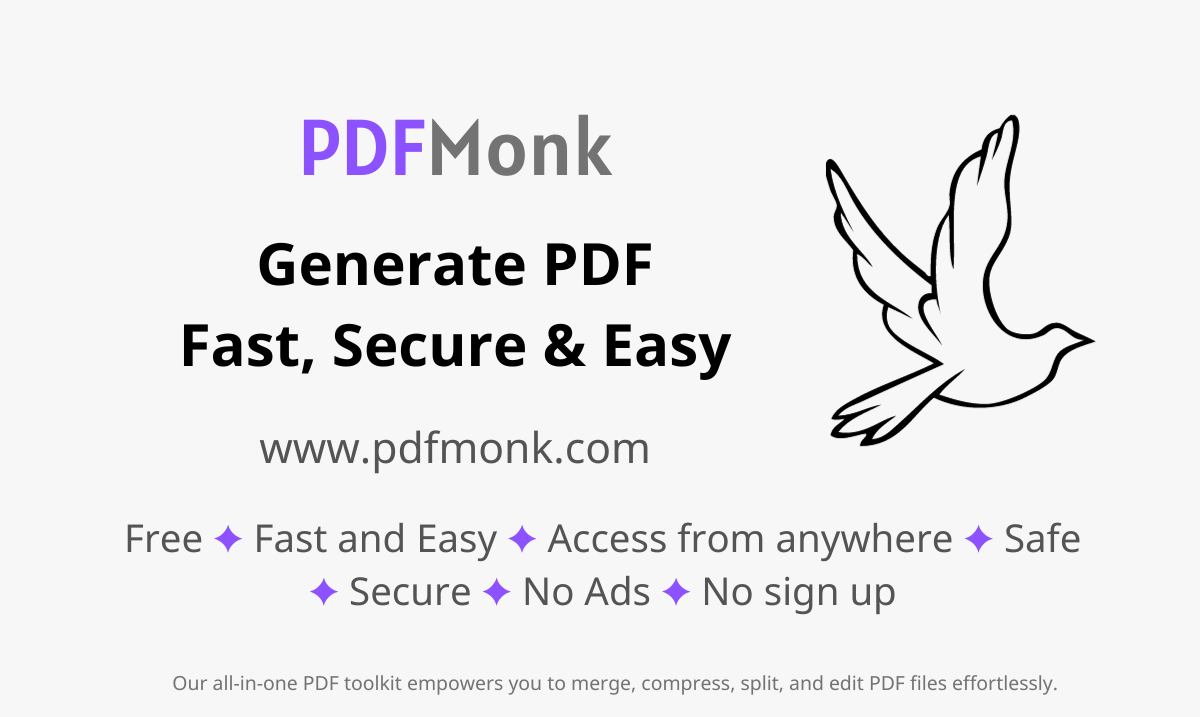 Pdfmonkey Example Online PDF tool to Organize, Convert & Secure PDF documents | PDFMonk